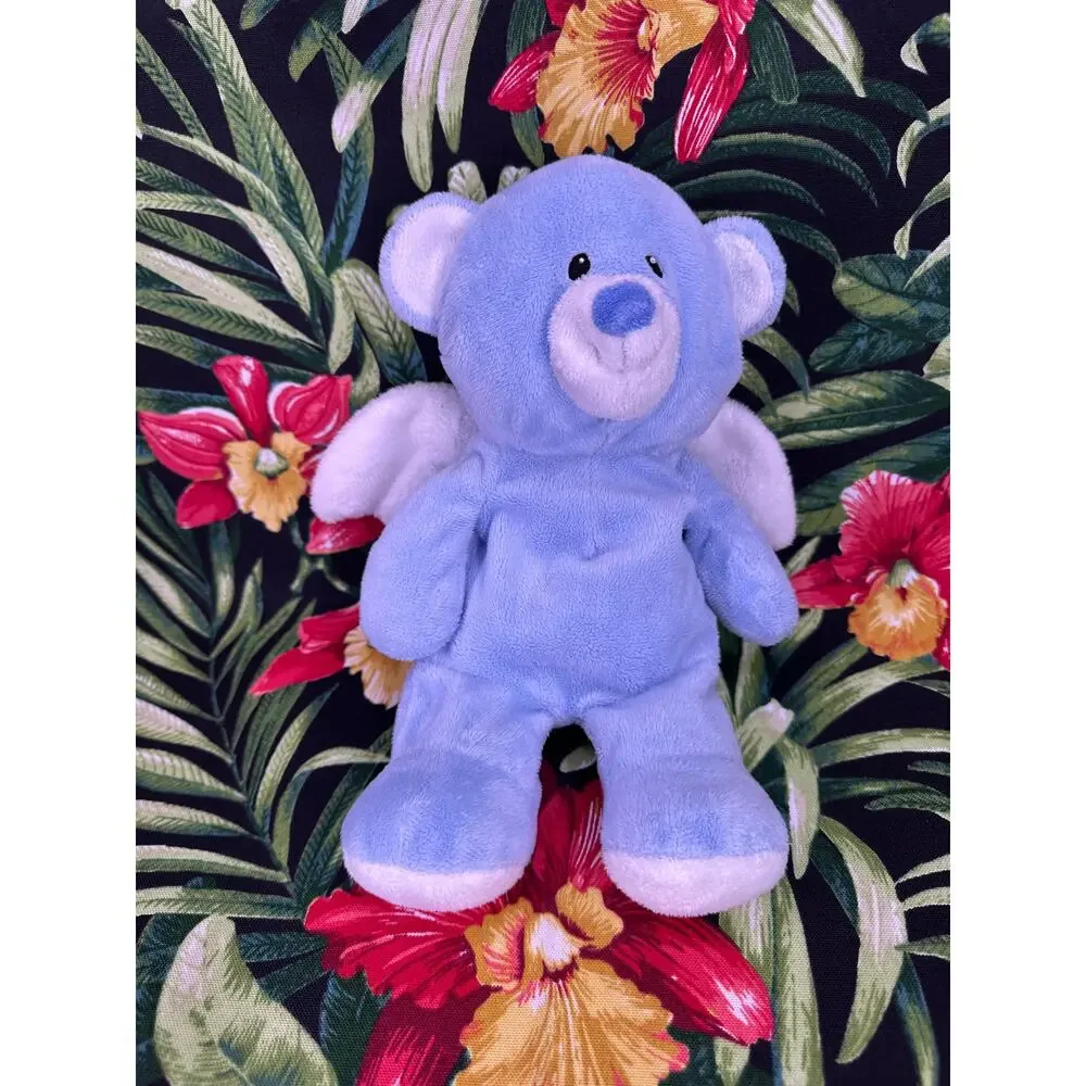 Ty 2011 Pluffies Little Angel Blue Winged Teddy Bear Baby